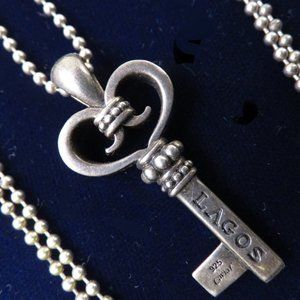 STERLING LAGOS CAVIAR KEY PENDANT CHAIN NECKLACE